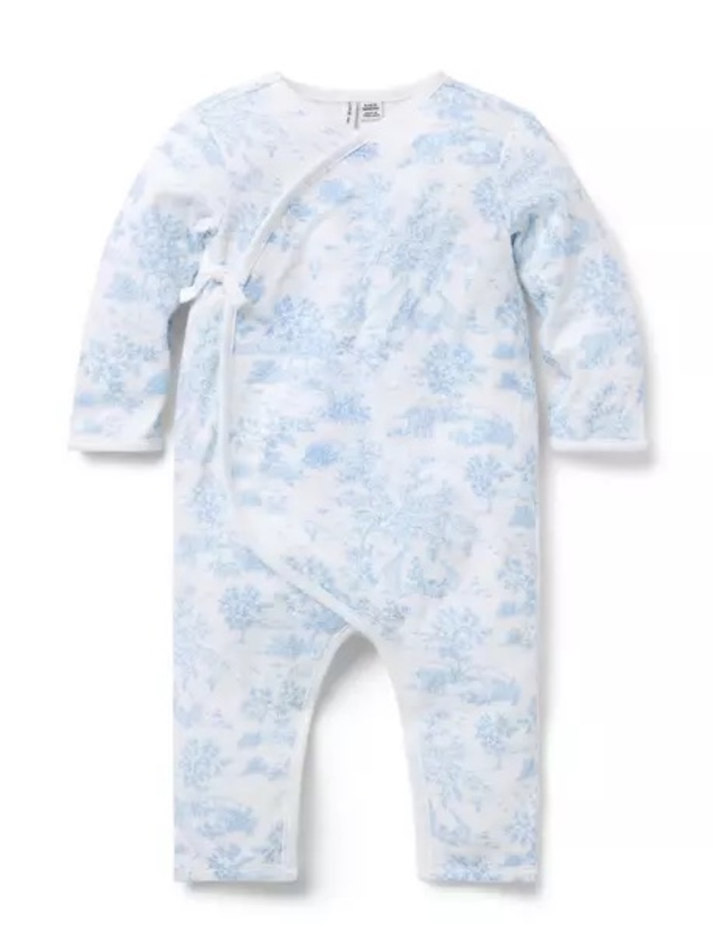 Janie and Jack Baby Safari Toile Wrap One-Piece Blue 6-12M Timeless Old Money